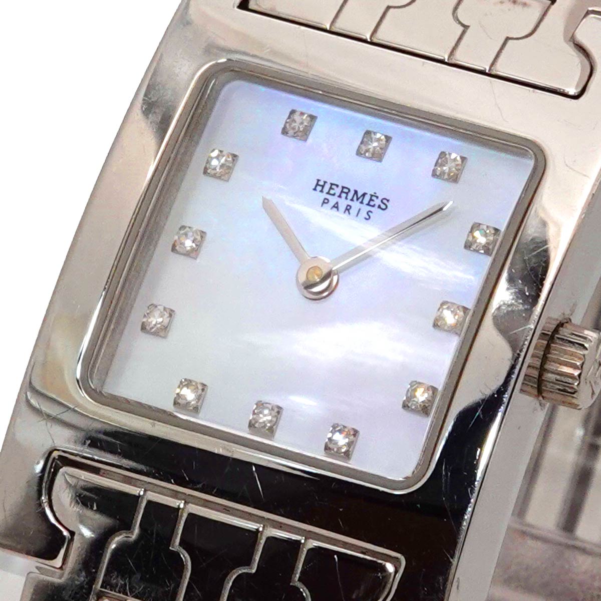 H Watch HH1 210 White Shell Dial 12P Diamond Quartz
