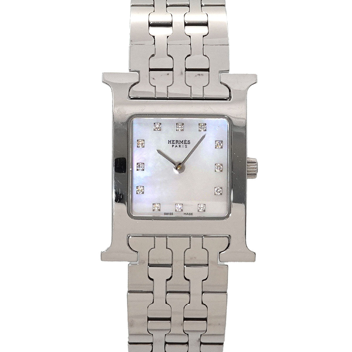 H Watch HH1 210 White Shell Dial 12P Diamond Quartz