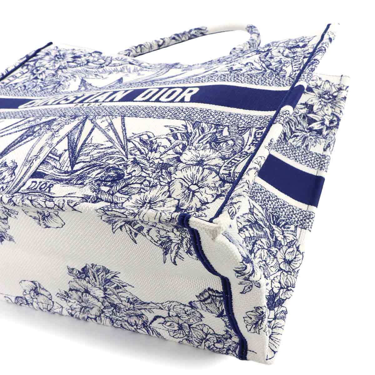 Reve d Infini Book Tote Large Bag Canvas Blue White