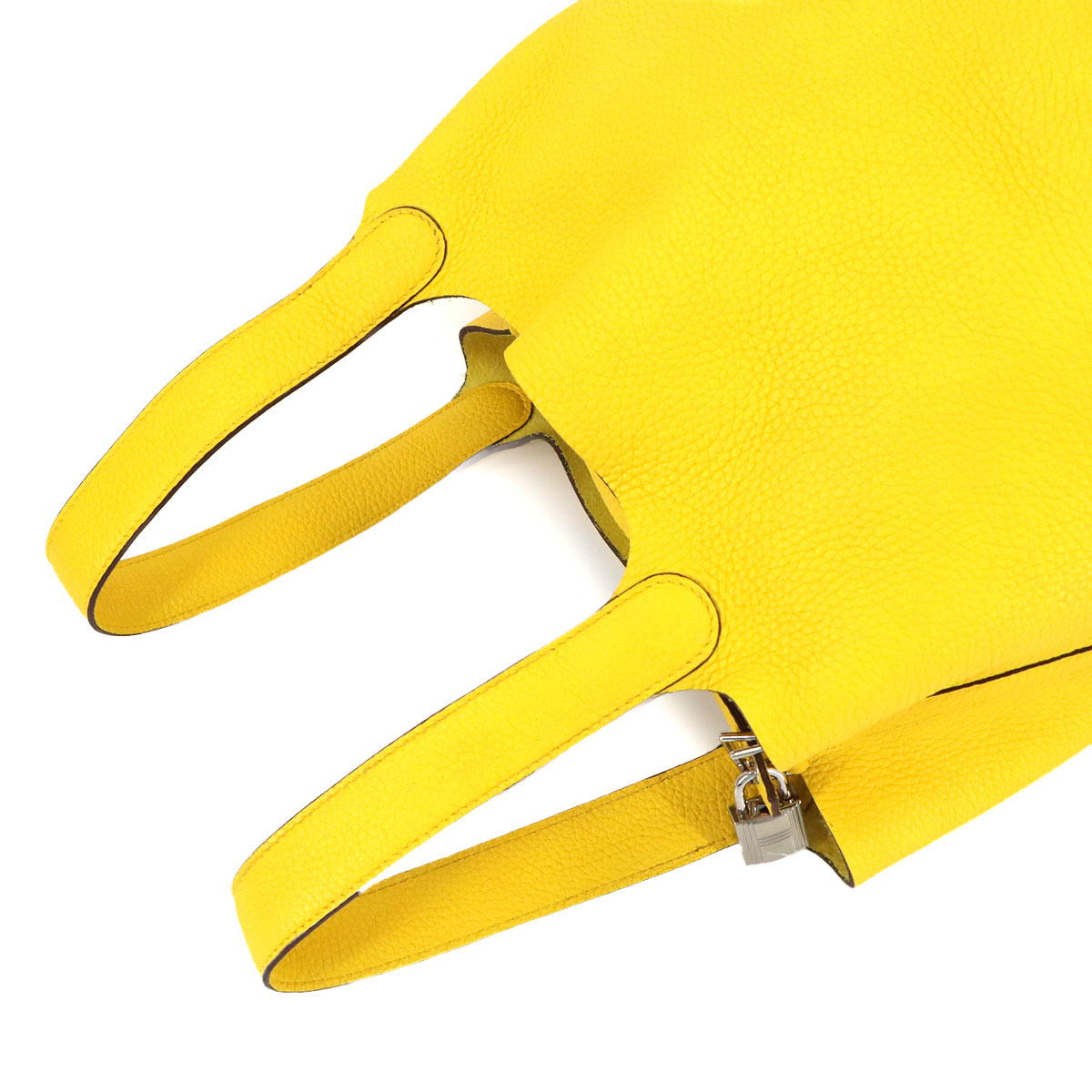 Picotin Lock MM Hand Bag Taurillon Clemence Jaune de Naples