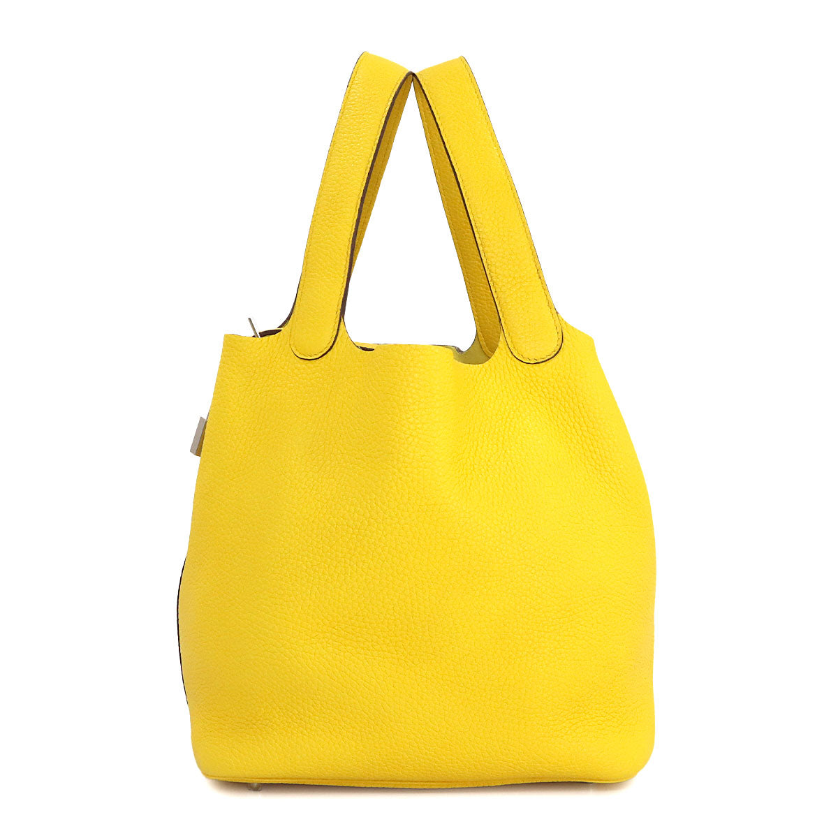 Picotin Lock MM Hand Bag Taurillon Clemence Jaune de Naples