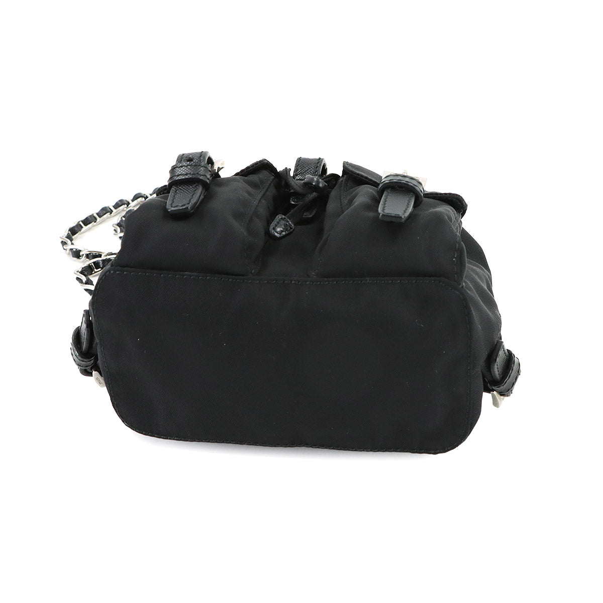 Mini Chain Shoulder Bag Nylon Leather Black BZ0029 Backpack
