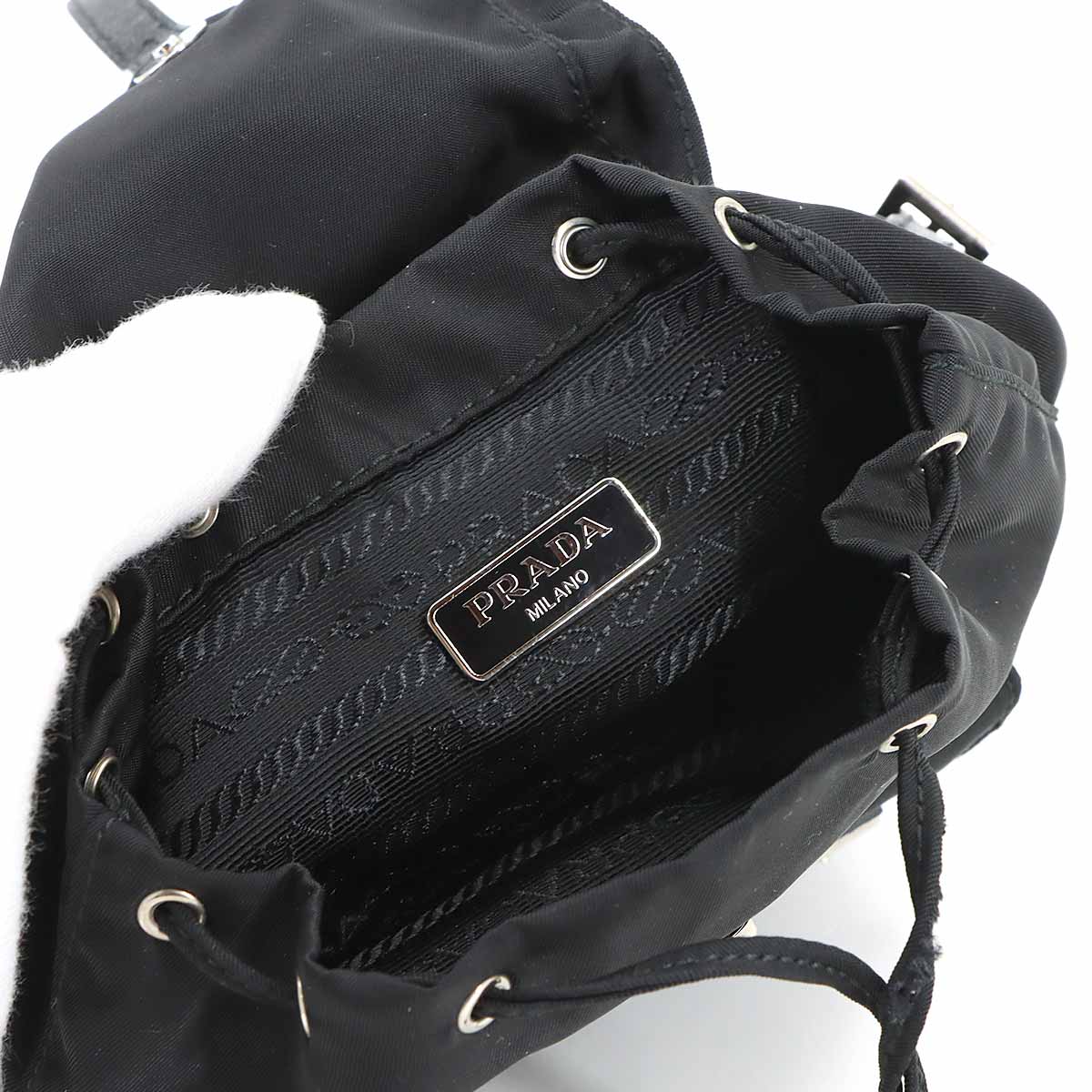 Mini Chain Shoulder Bag Nylon Leather Black BZ0029 Backpack