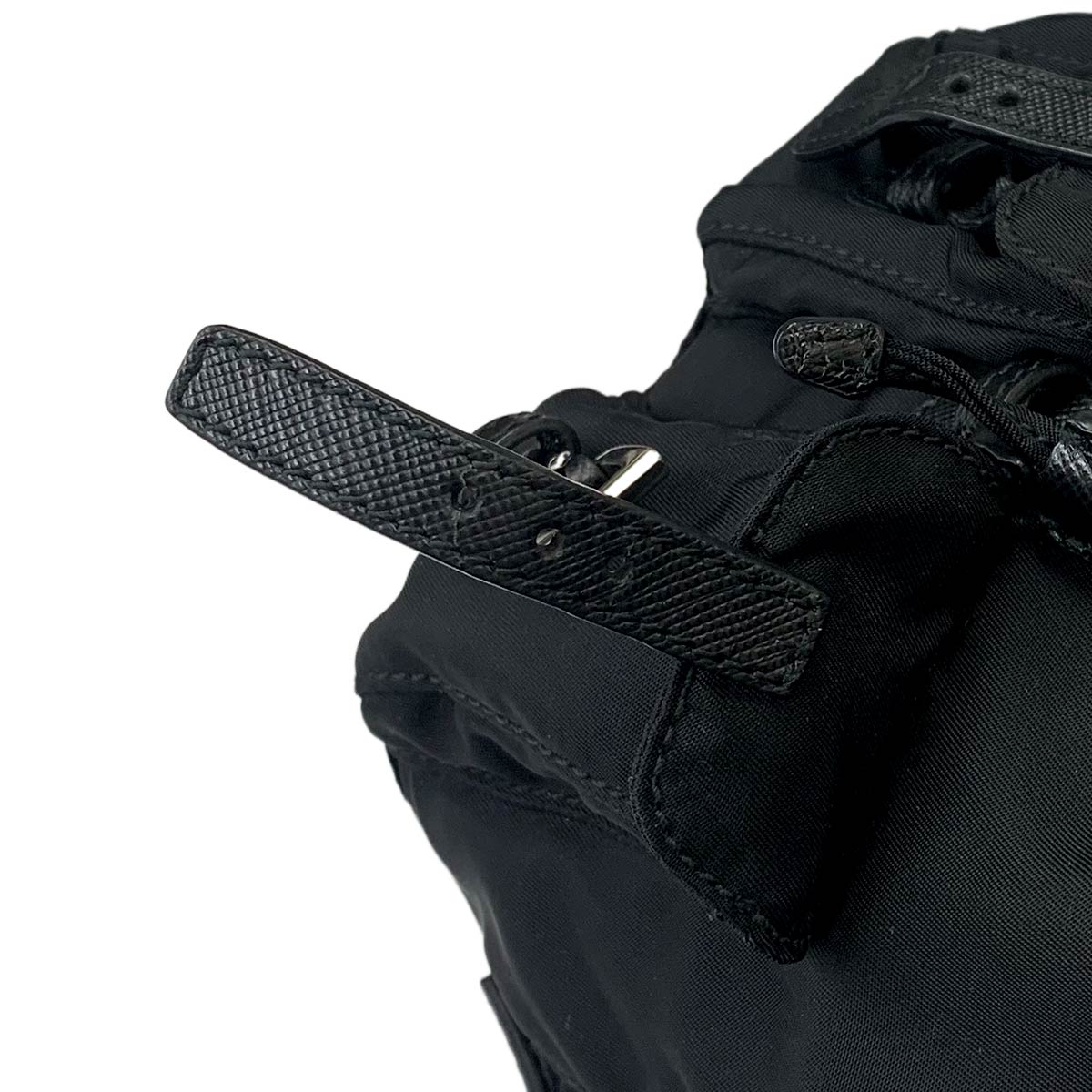 Mini Chain Shoulder Bag Nylon Leather Black BZ0029 Backpack