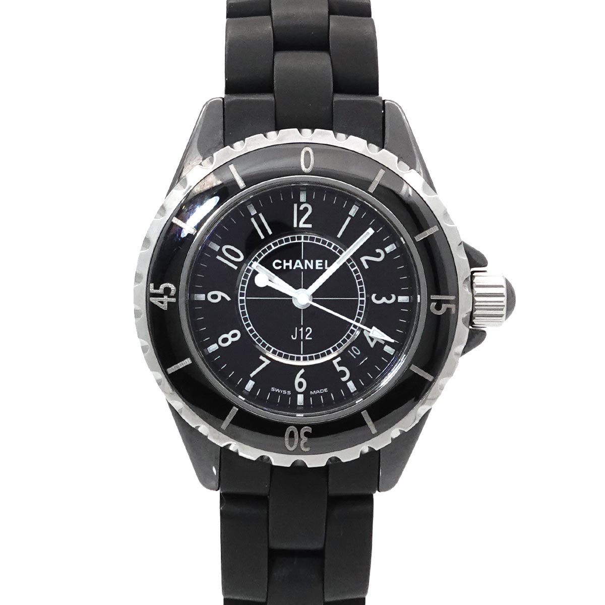 J12 33mm H0681 Ceramic Date Quartz Black Dial Ladies Watch