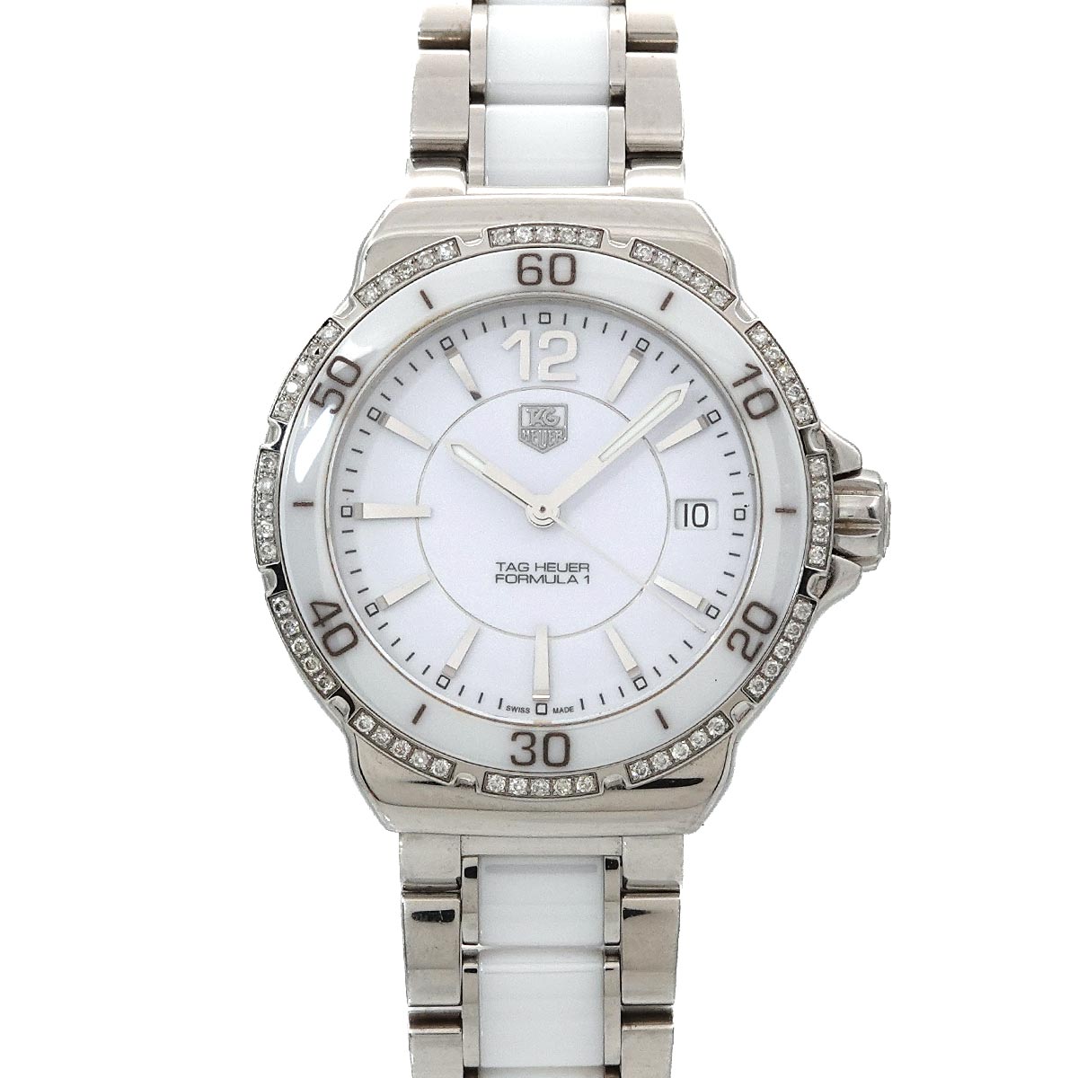 Formula 1 WAH1213 Diamond Bezel Date White Dial Ladies