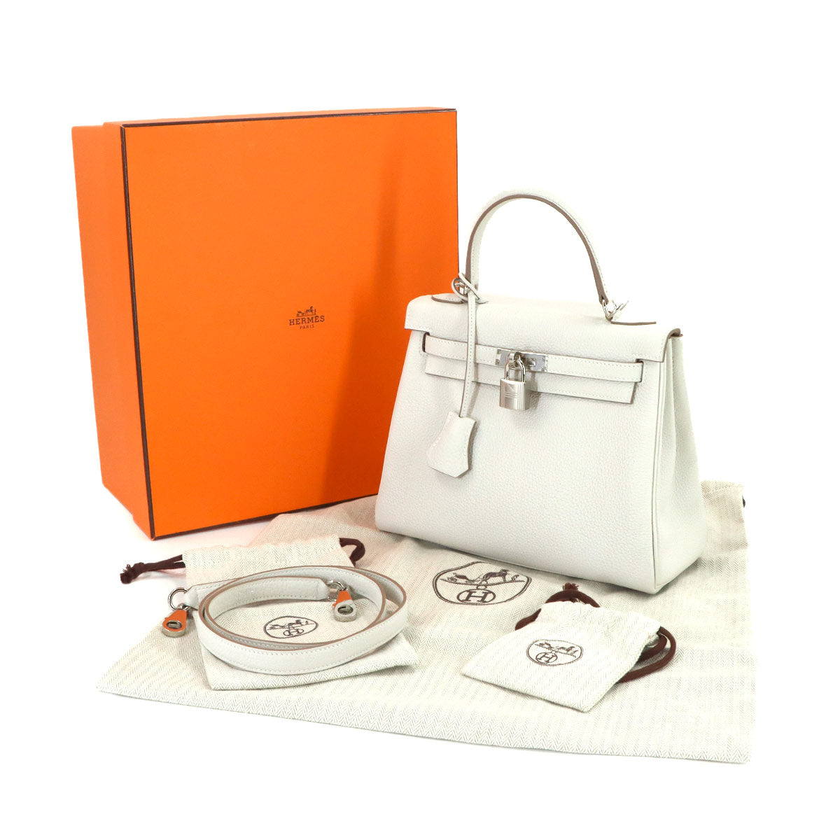 Kelly 25 Veau Togo Mushroom 2way Hand Shoulder Bag