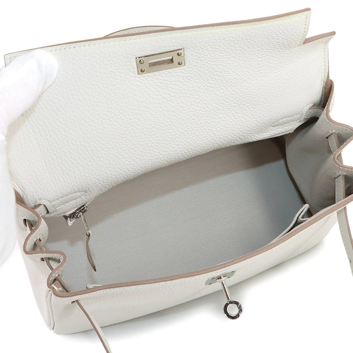 Kelly 25 Veau Togo Mushroom 2way Hand Shoulder Bag