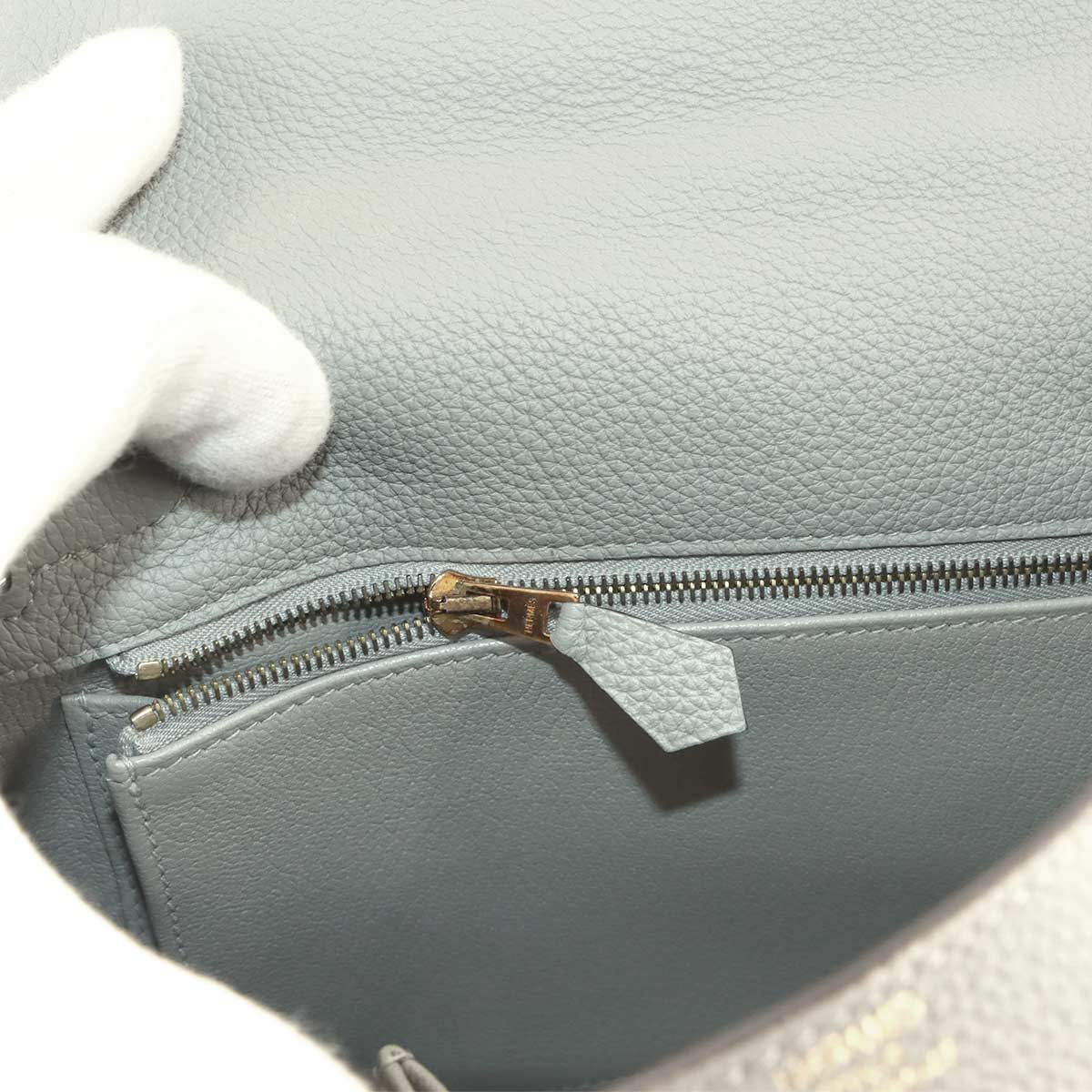 Kelly 25 2way Hand Shoulder Bag Togo Gris Mouette