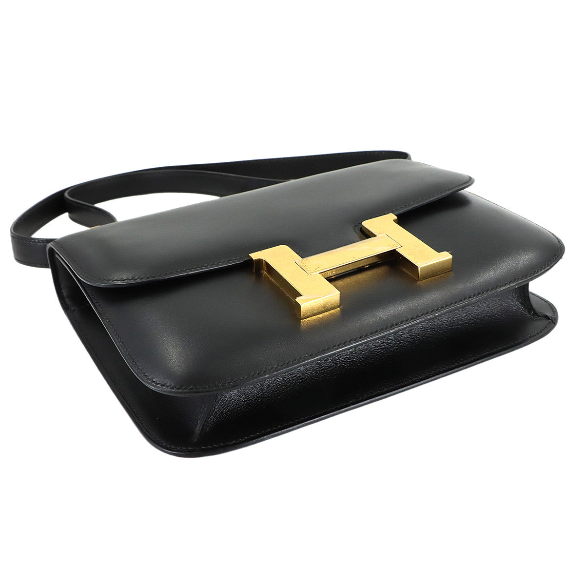Constance 23 Shoulder Bag Box Calf Leather Black Purse