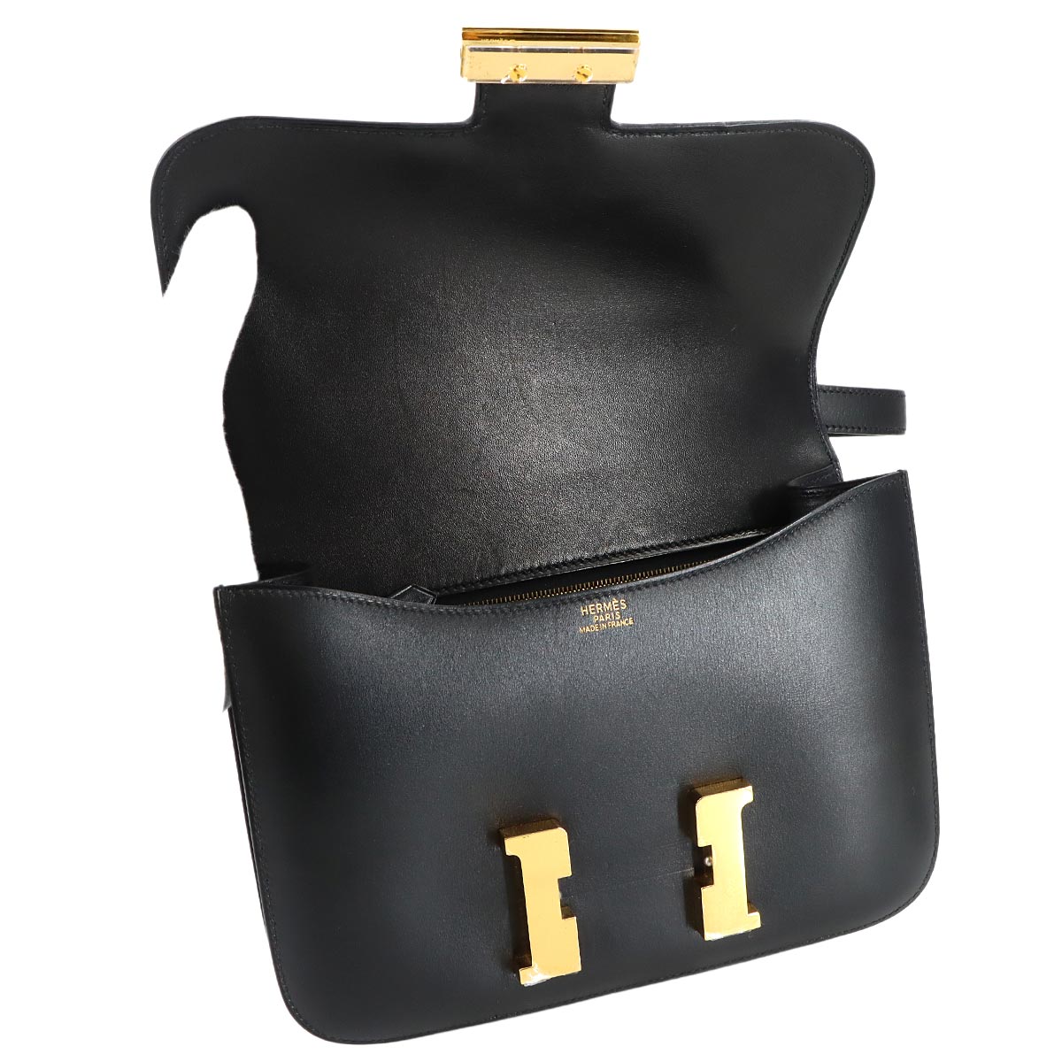 Constance 23 Shoulder Bag Box Calf Leather Black Purse