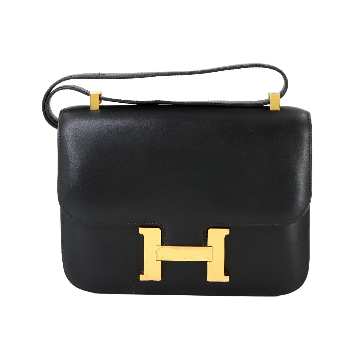 Constance 23 Shoulder Bag Box Calf Leather Black Purse