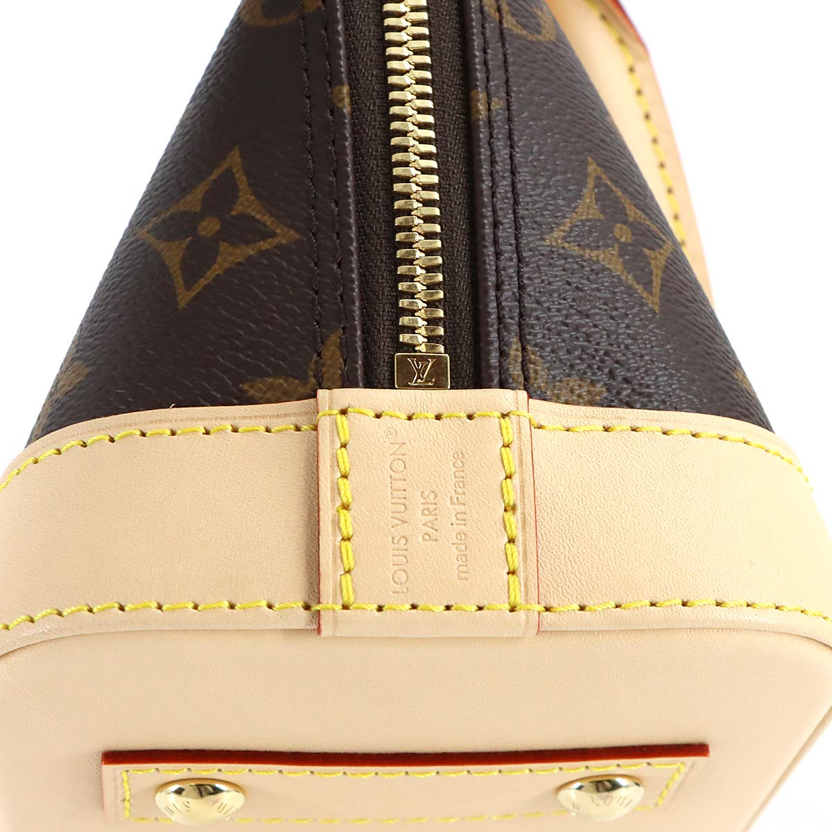 Monogram Alma BB Hand Shoulder Bag Leather Brown M46990