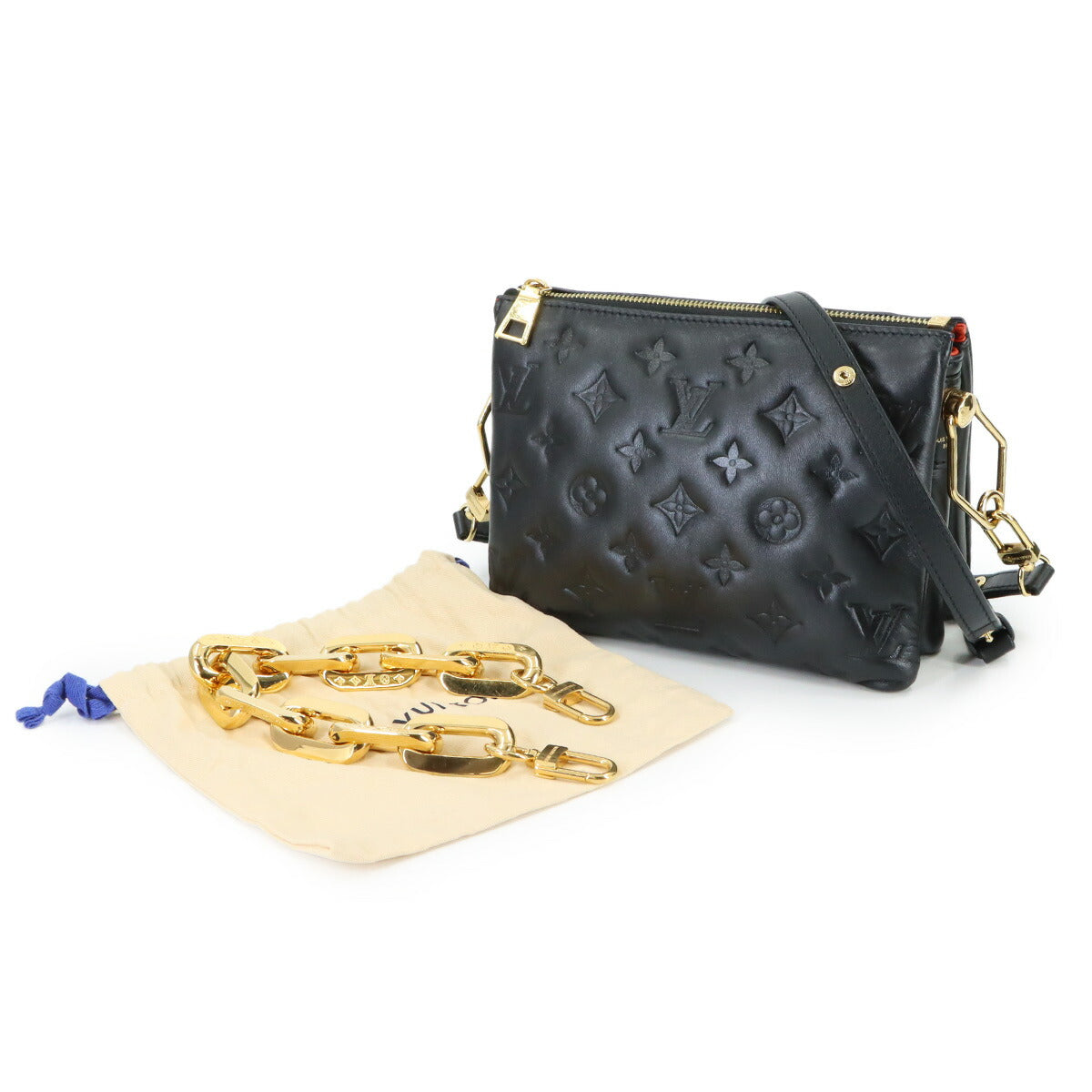 Coussin BB Shoulder Bag Leather Black M21259