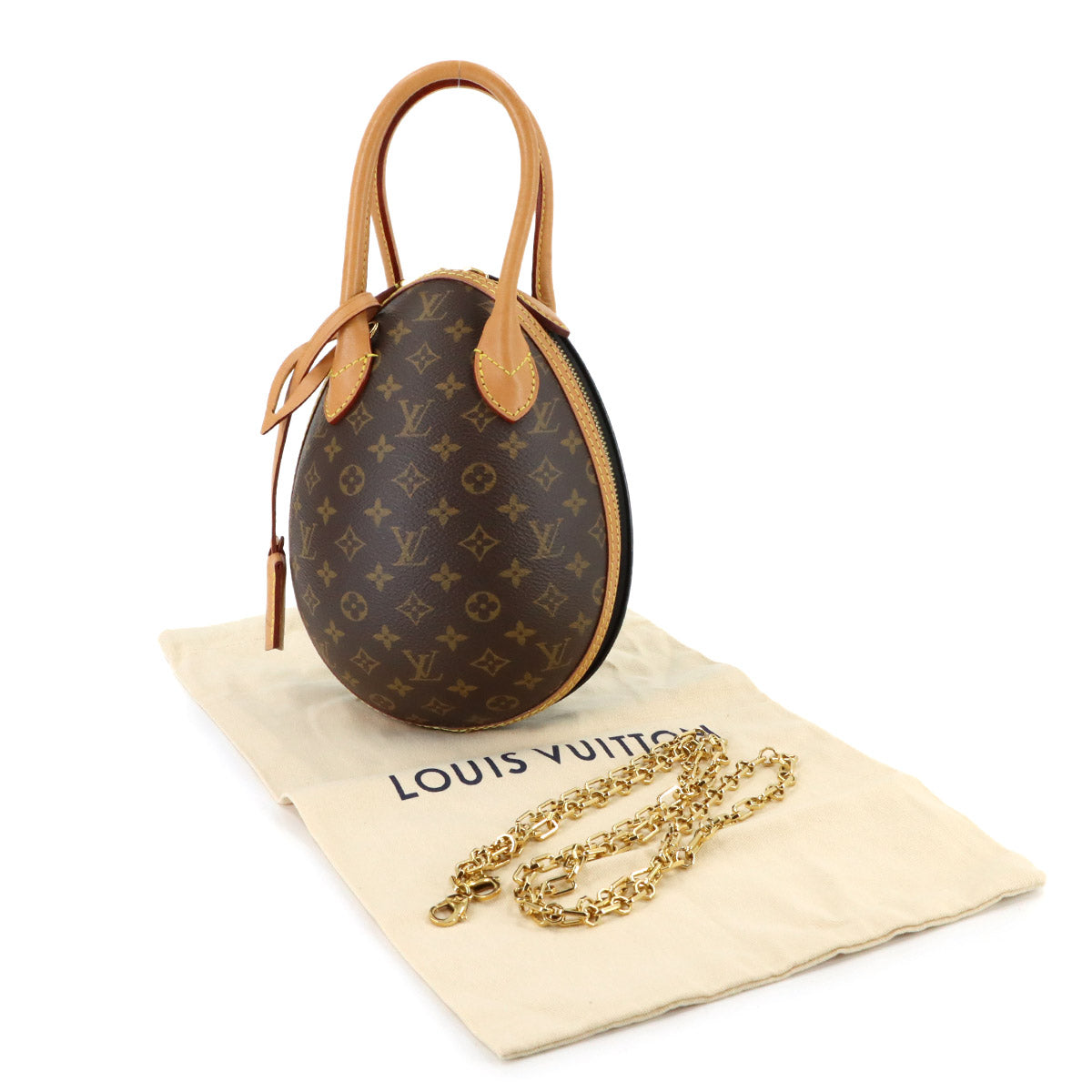 Monogram LV Egg Hand Shoulder Bag Leather Black M44587