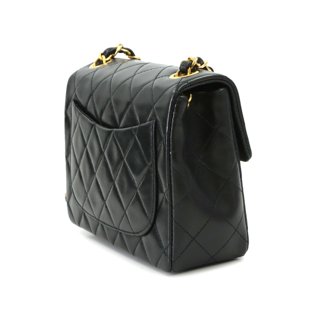 Mini Matelasse Chain Shoulder Bag Leather Black A01115 Purse