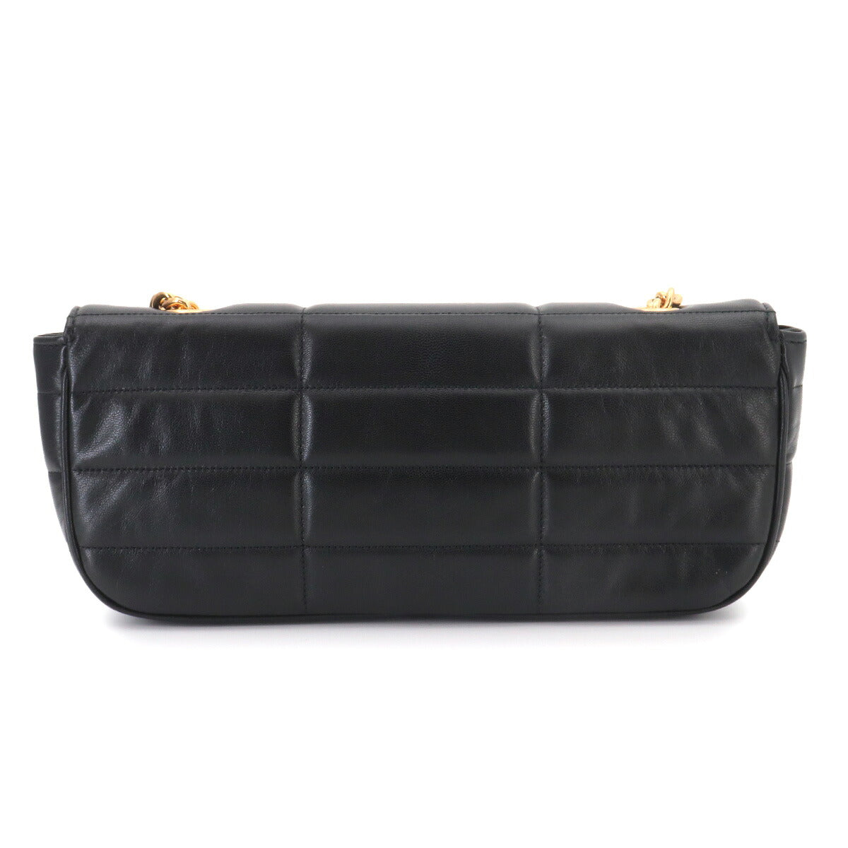 Matelasse Monochrome Chain Shoulder Bag Leather Black