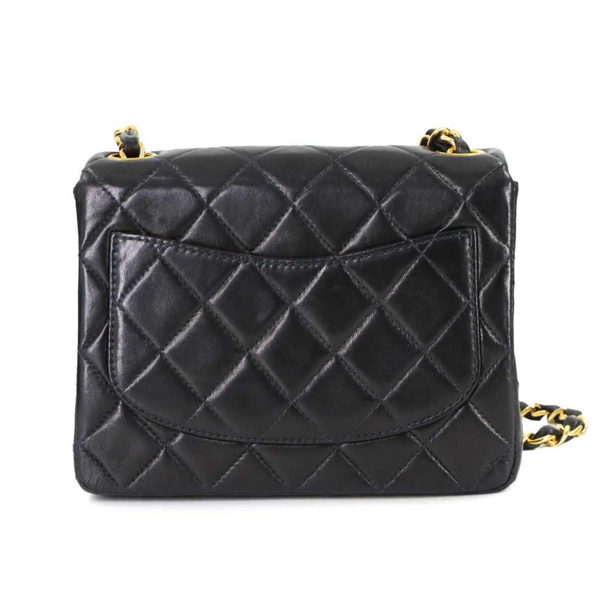 Mini Matelasse Chain Shoulder Bag Leather Black A01115 Purse