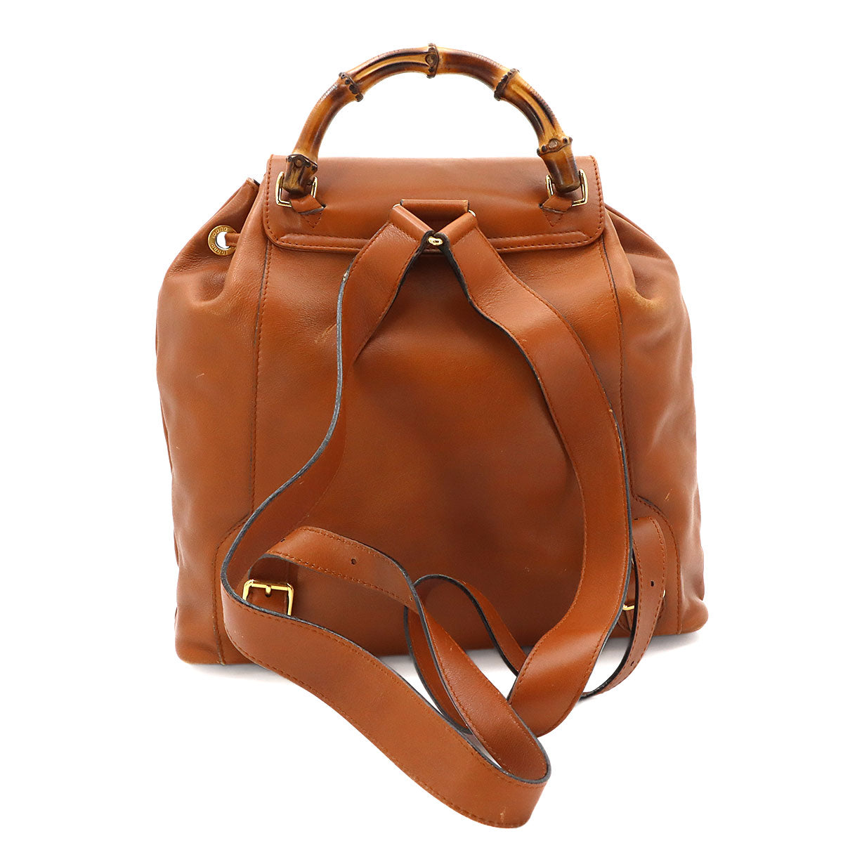 Bamboo Backpack Leather Brown Purse