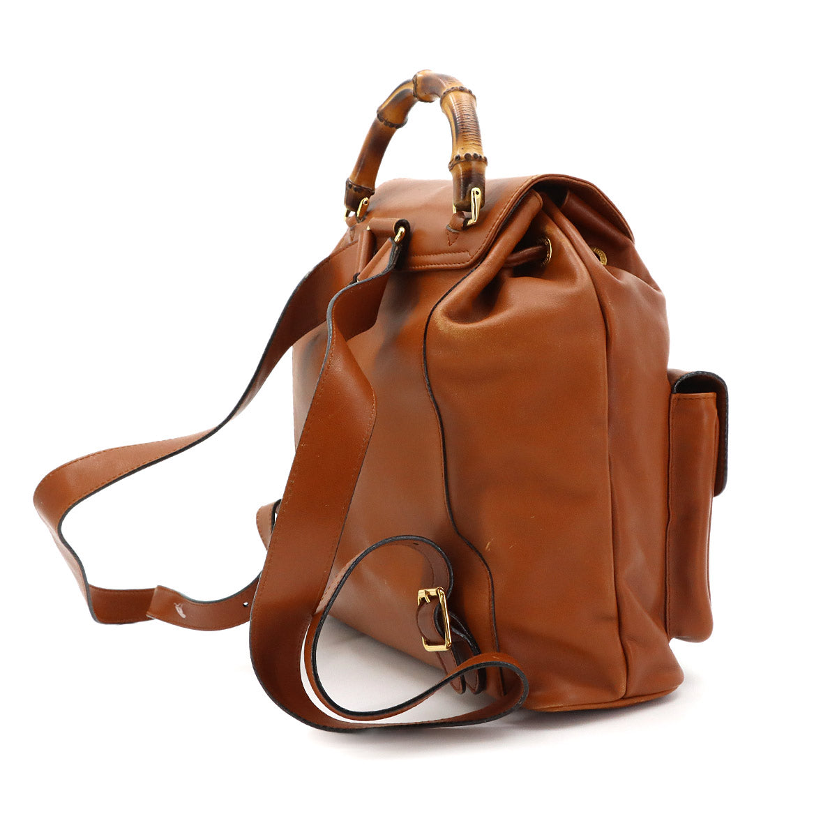 Bamboo Backpack Leather Brown Purse