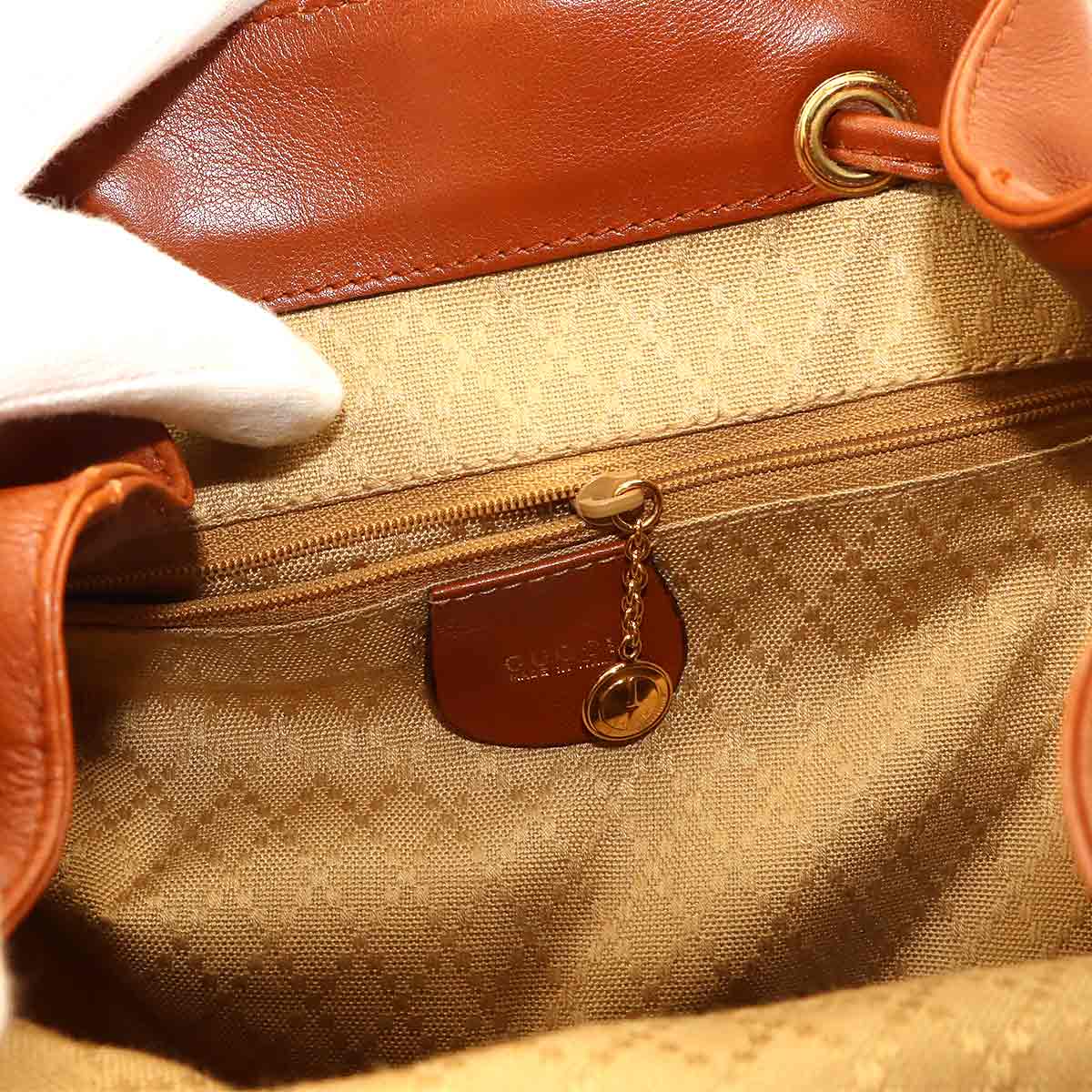Bamboo Backpack Leather Brown Purse