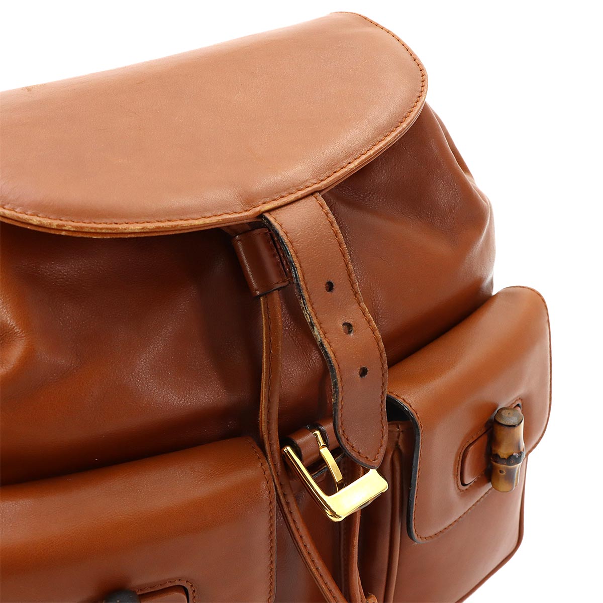 Bamboo Backpack Leather Brown Purse