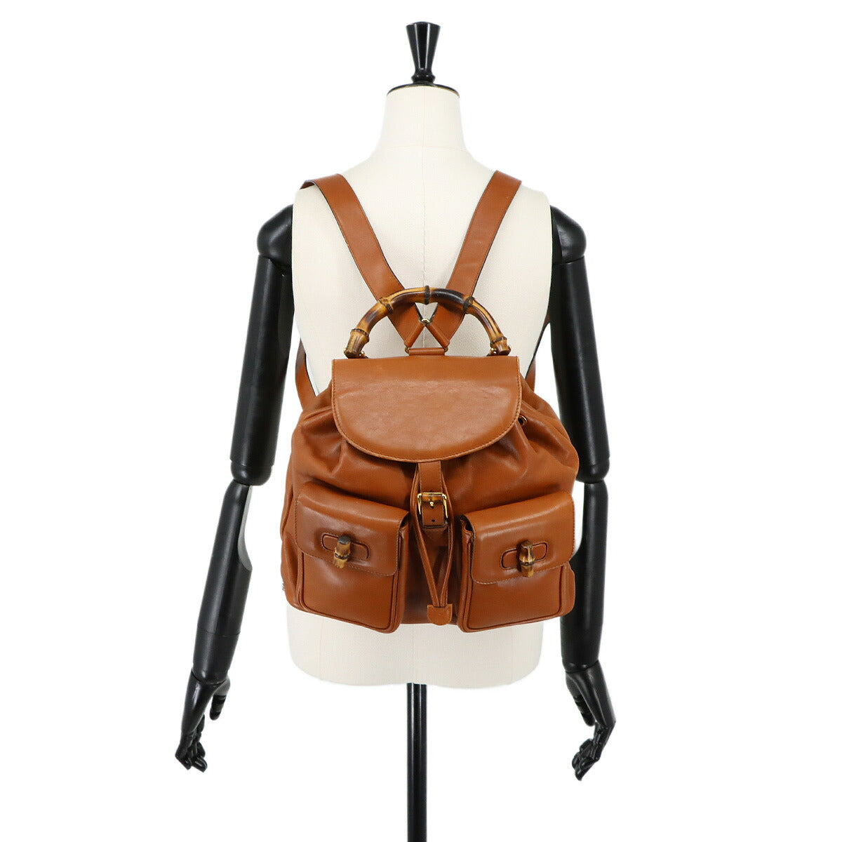 Bamboo Backpack Leather Brown Purse