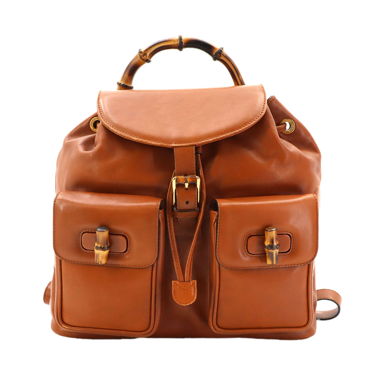 Bamboo Backpack Leather Brown Purse