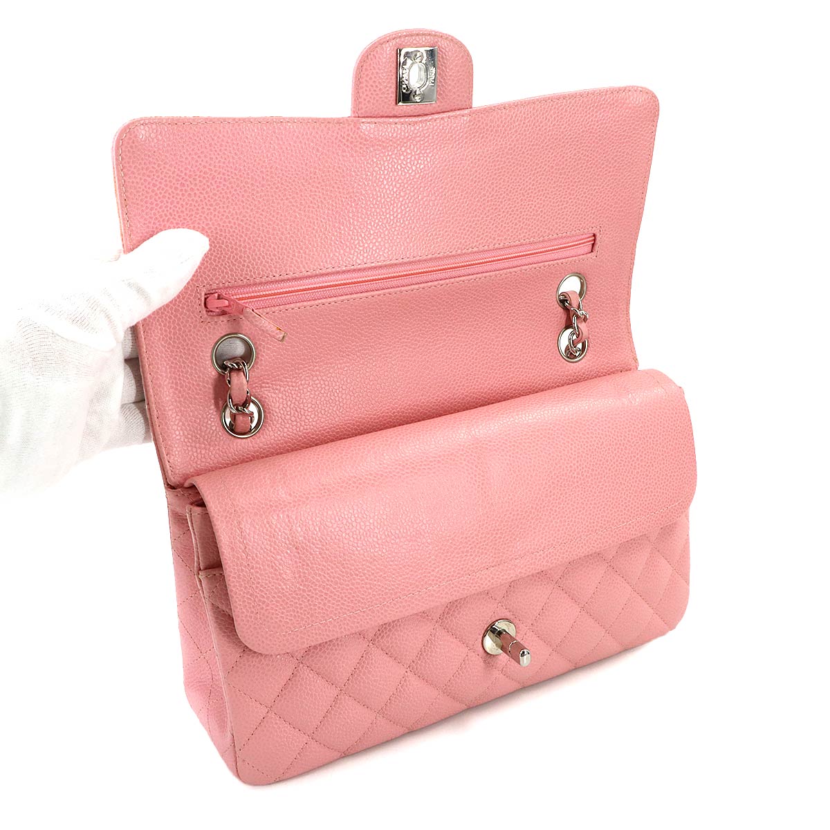 Matelasse 25 Chain Shoulder Bag Leather Pink A01112 Purse