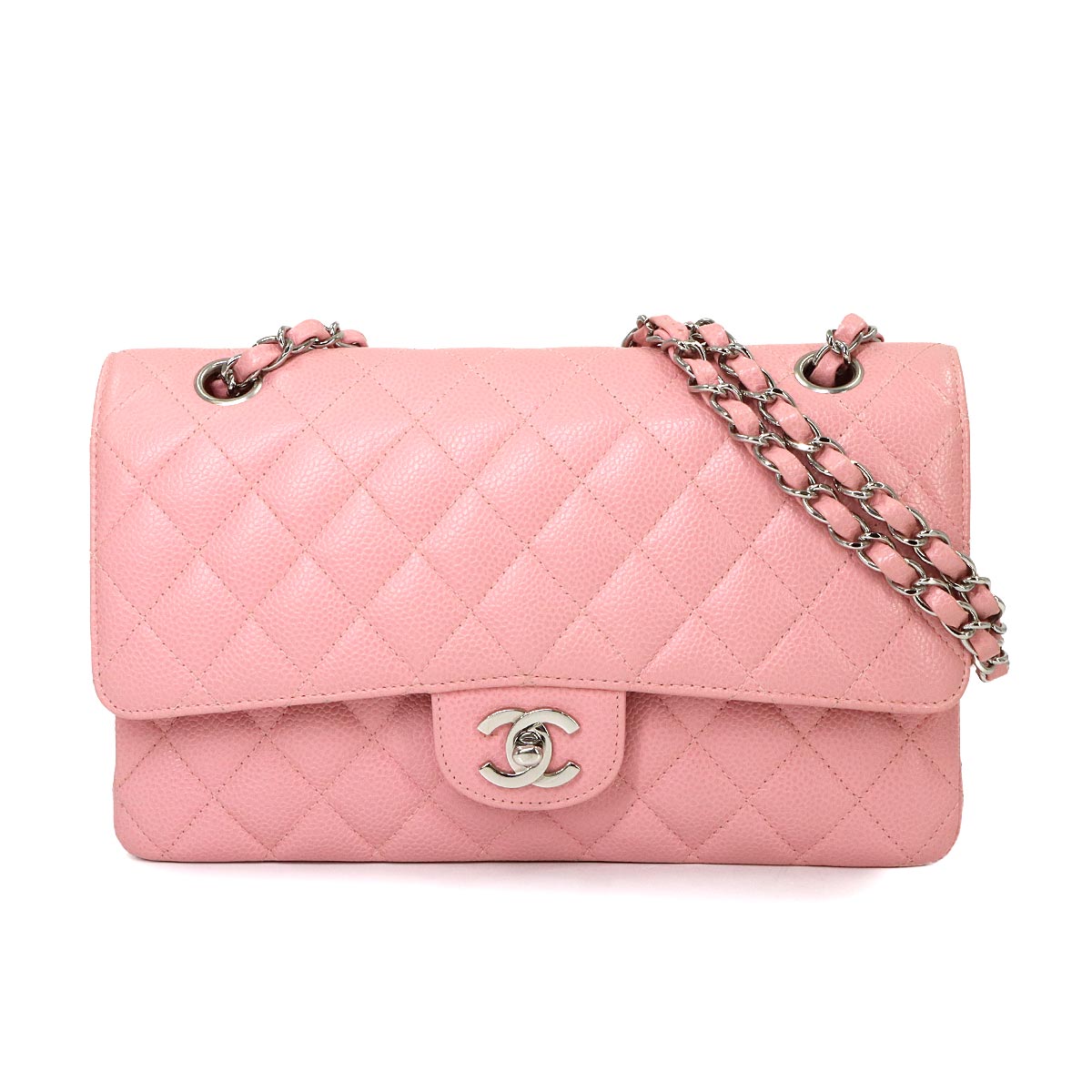 Matelasse 25 Chain Shoulder Bag Leather Pink A01112 Purse