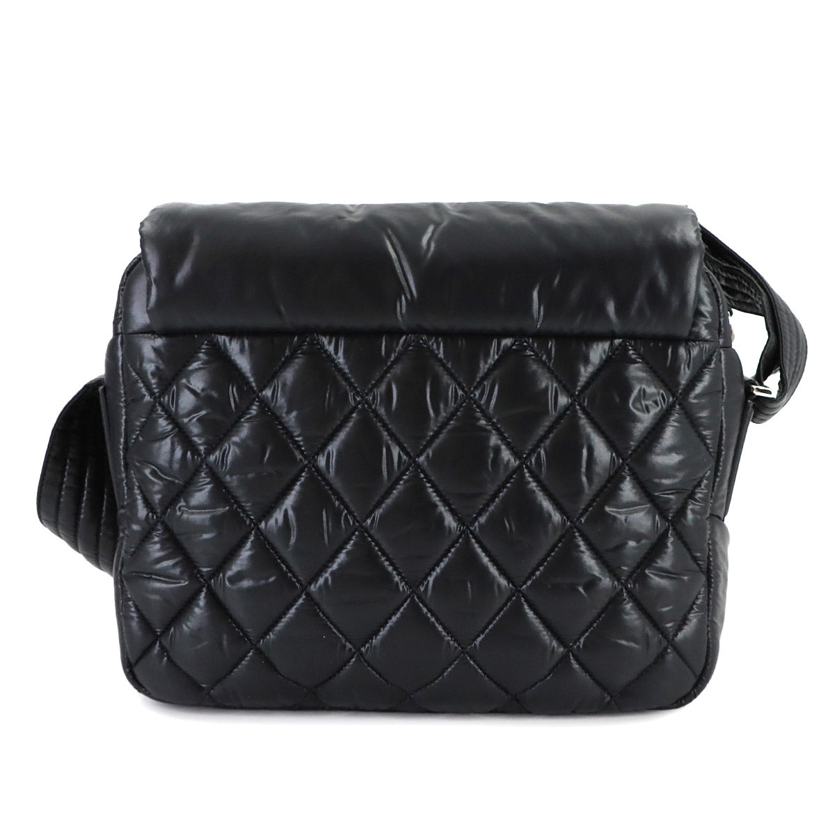 Coco Cocoon Messenger Shoulder Bag Nylon Leather Black A48616