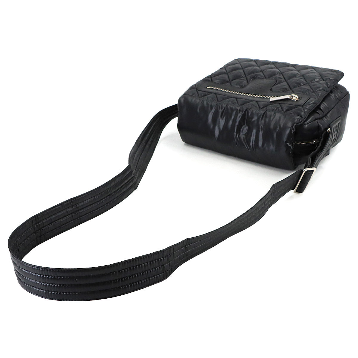 Coco Cocoon Messenger Shoulder Bag Nylon Leather Black A48616
