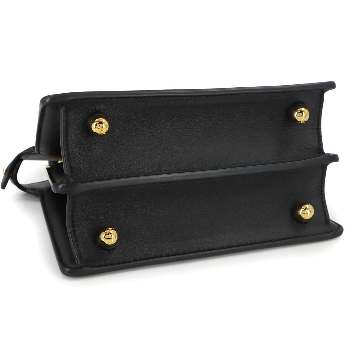 Peekaboo ISeeU Petite Hand Shoulder Bag Leather Black 8BN323
