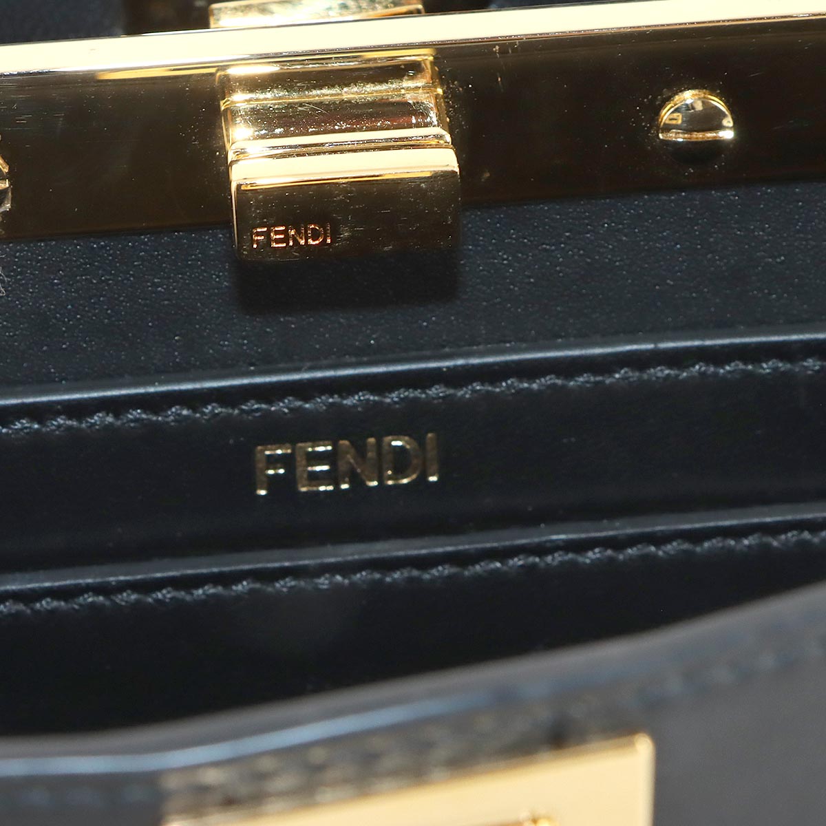 Peekaboo ISeeU Petite Hand Shoulder Bag Leather Black 8BN323