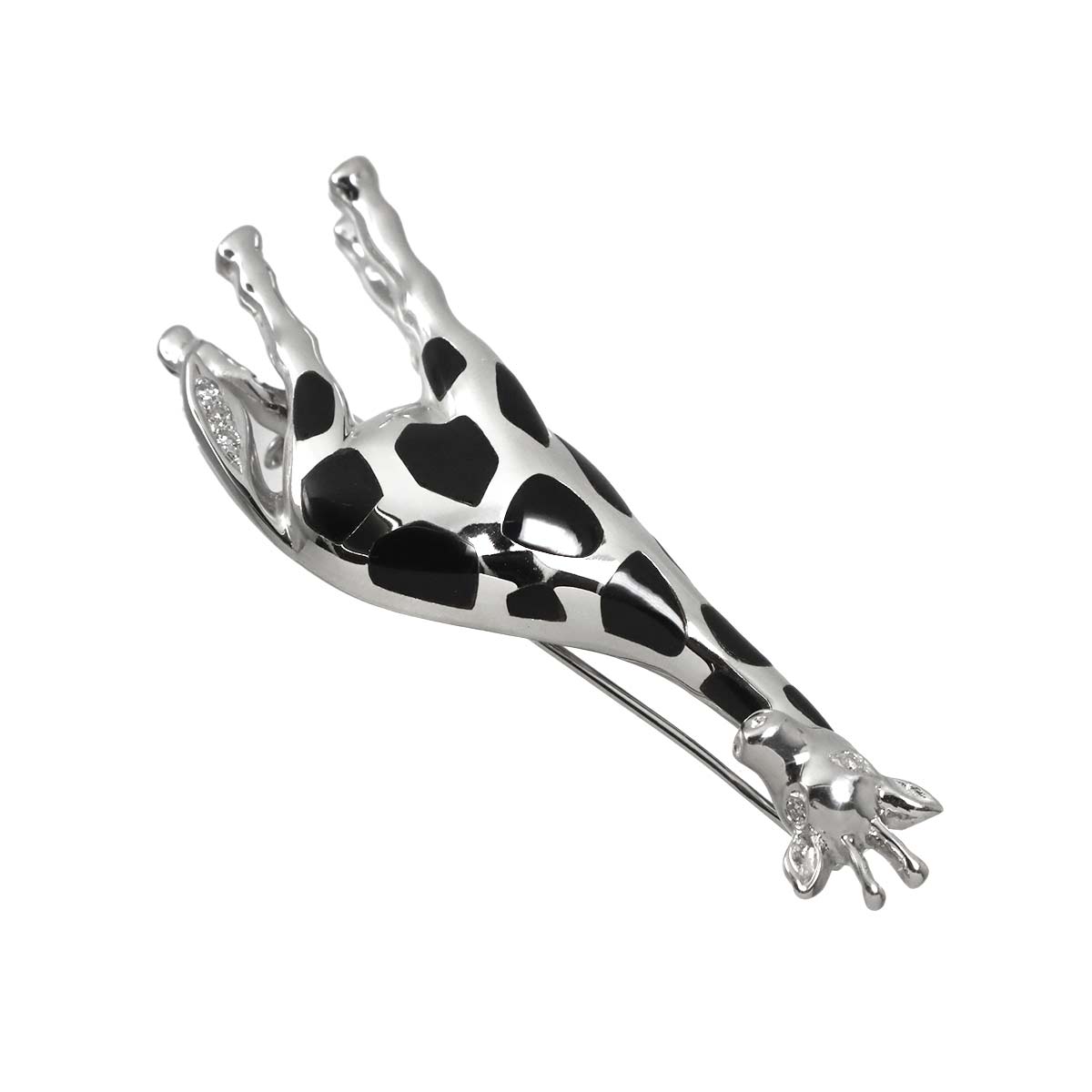 Diamond Brooch 18K WG White Gold 750