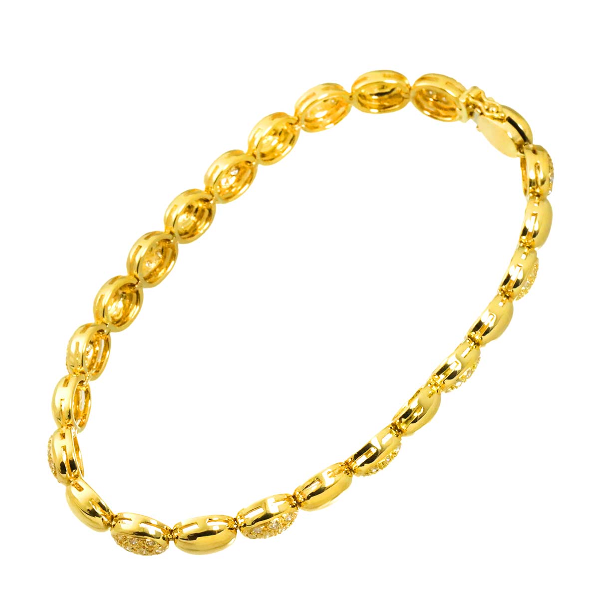 Diamond 0.955ct Bracelet K18 YG Yellow Gold 750