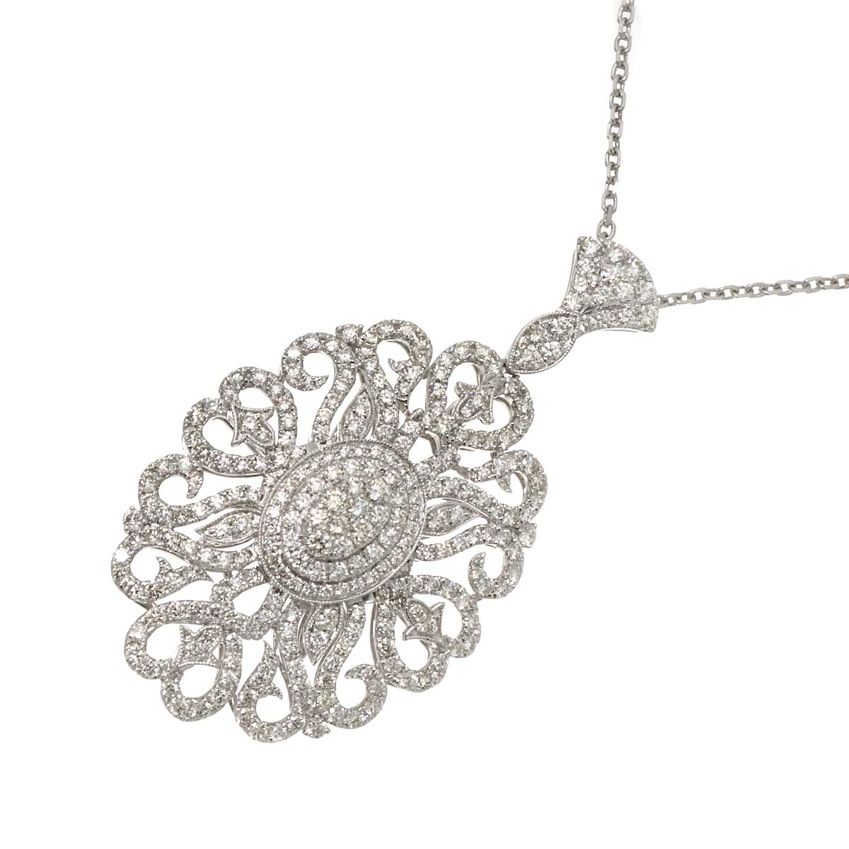 Diamond 5.10ct Necklace 18K WG White Gold 750