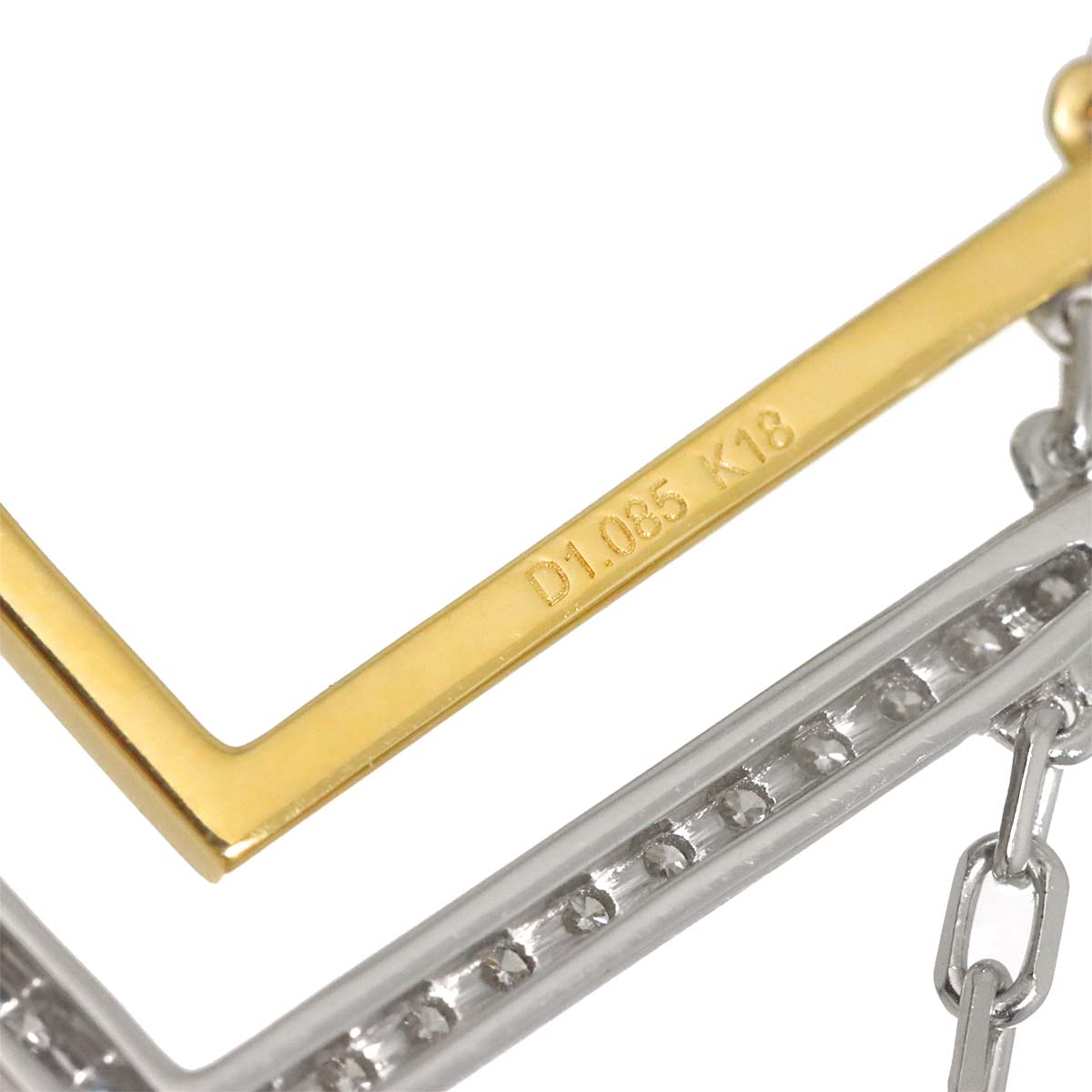 Diamond 1.085ct Necklace 18K WG YG White Yellow Gold 750