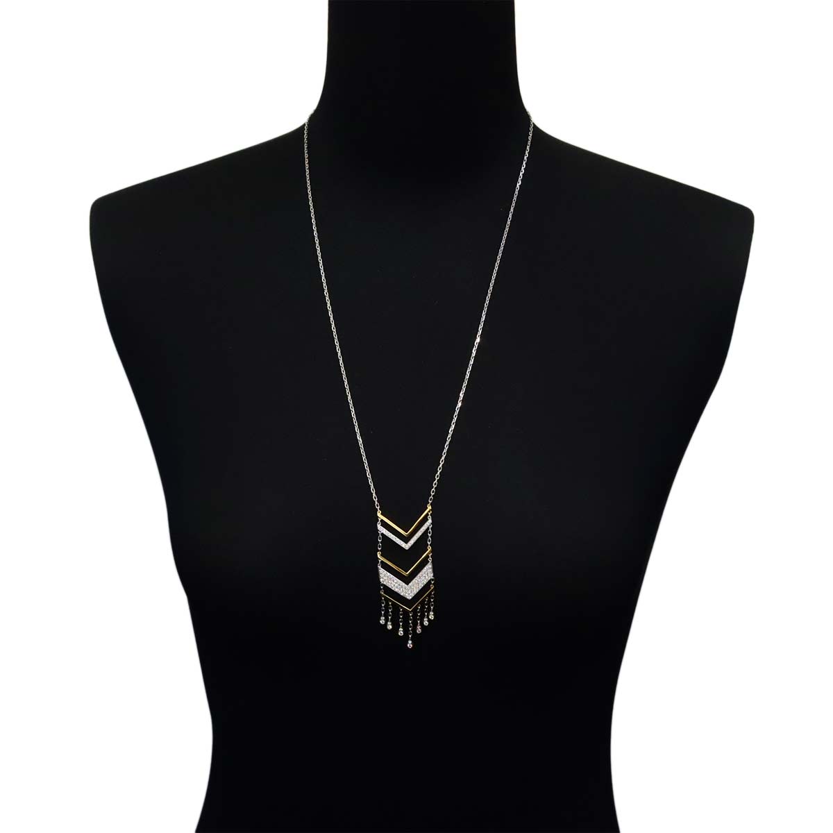 Diamond 1.085ct Necklace 18K WG YG White Yellow Gold 750