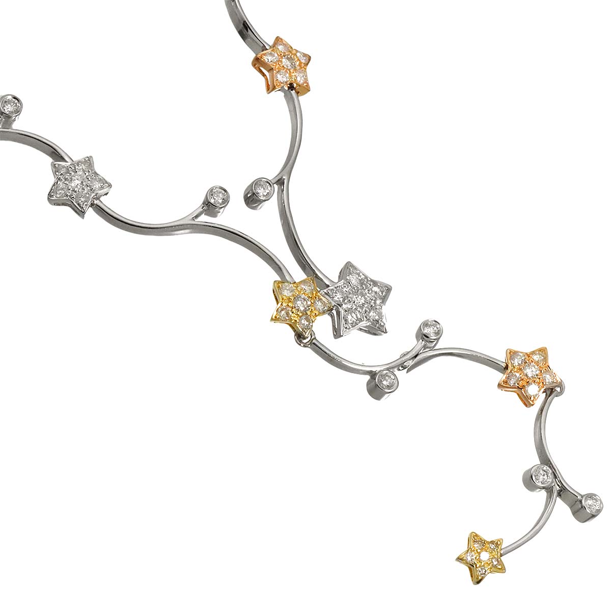 Diamond 1.05ct Necklace 18K K18 WG PG YG Pink Gold 750