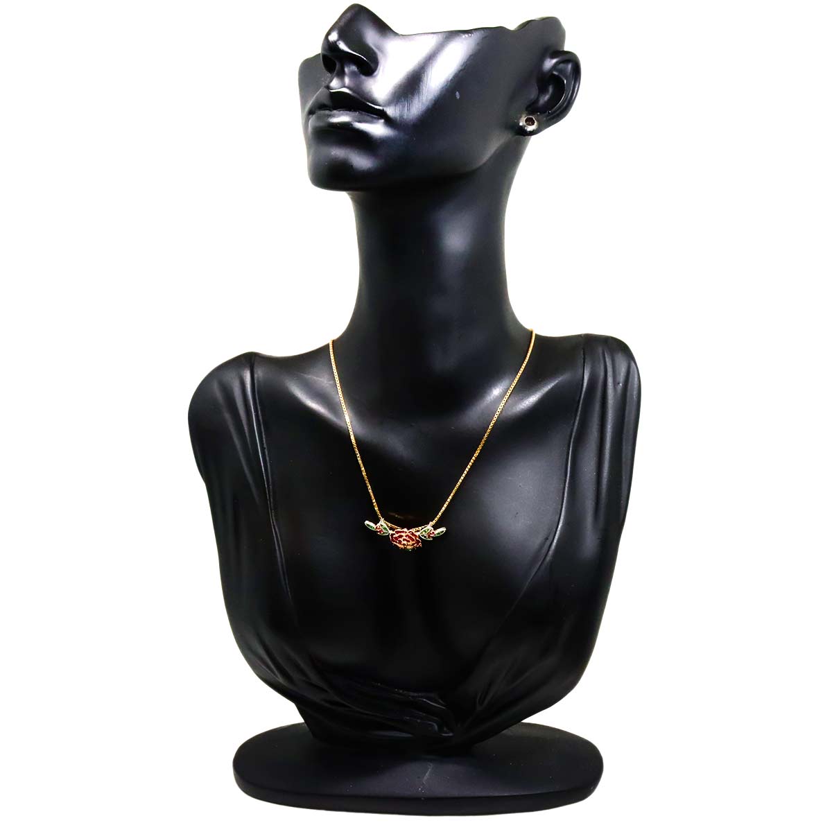 Ruby 0.87ct Garnet 0.37ct Necklace 18K YG PG Yellow Pink Gold 750