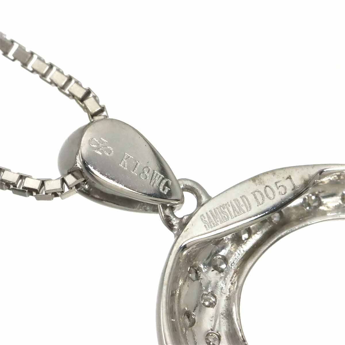 Heart Motif Diamond 0.51ct Necklace 18K WG 750