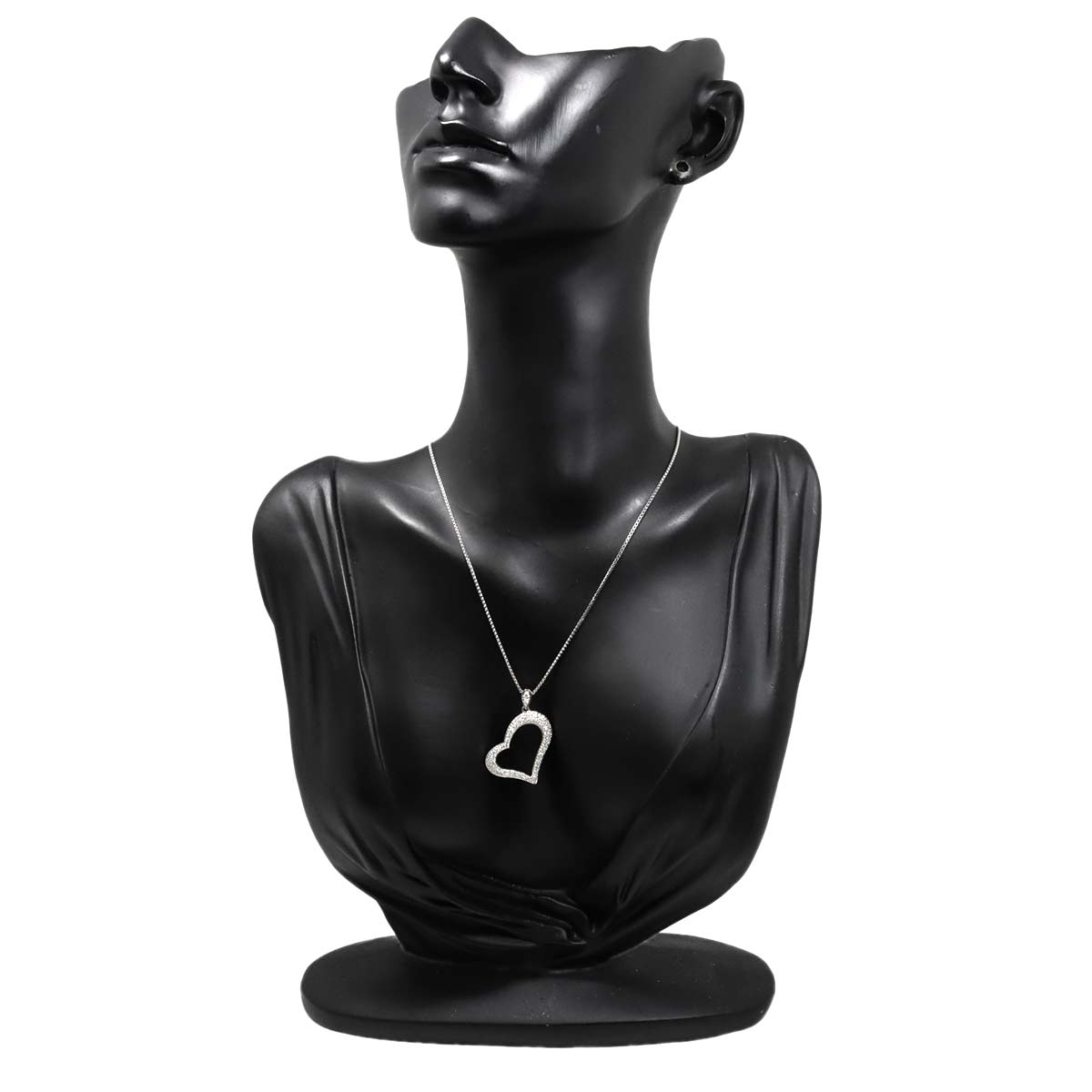 Heart Motif Diamond 0.51ct Necklace 18K WG 750