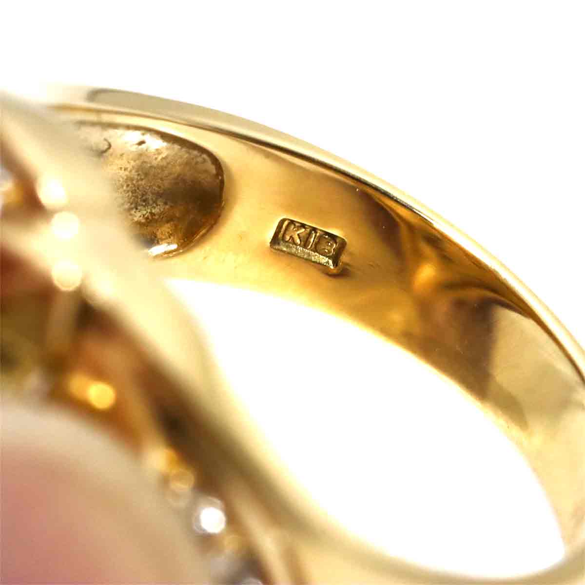 Diamond 0.30ct Ring 18K YG Yellow Gold 750 size6(US)