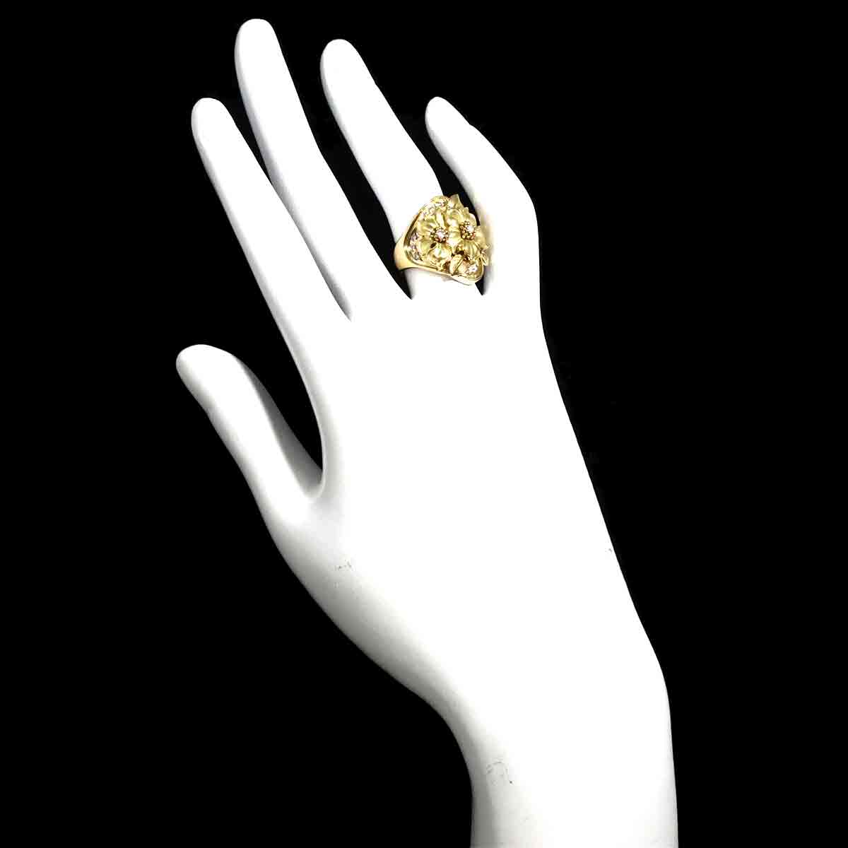Diamond 0.30ct Ring 18K YG Yellow Gold 750 size6(US)