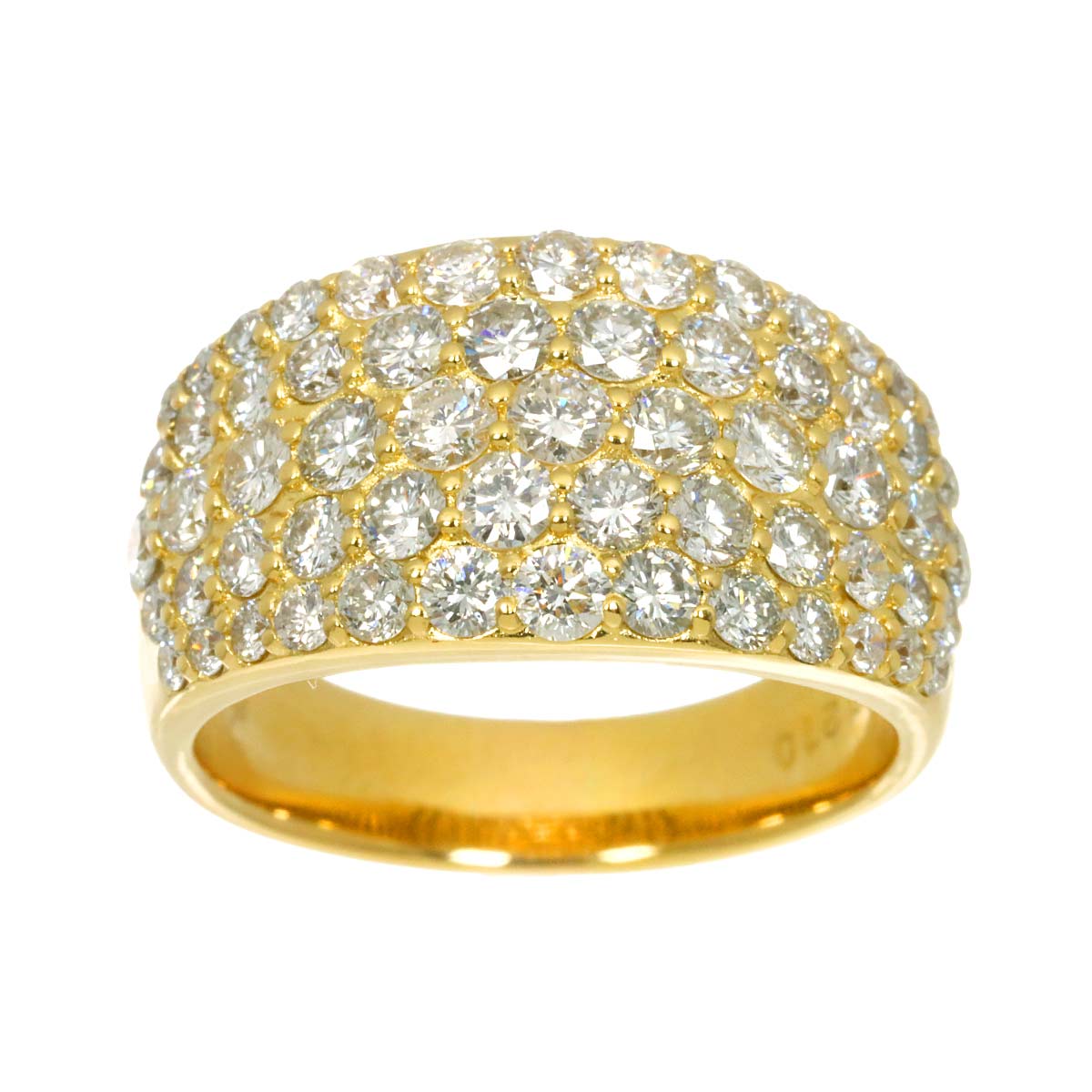 Diamond 2.10ct Ring 18K YG Yellow Gold 750 size6.75-7.25(US)