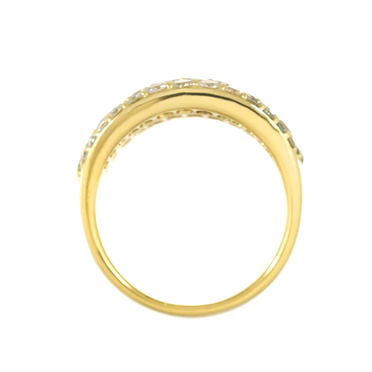Diamond 2.10ct Ring 18K YG Yellow Gold 750 size6.75-7.25(US)