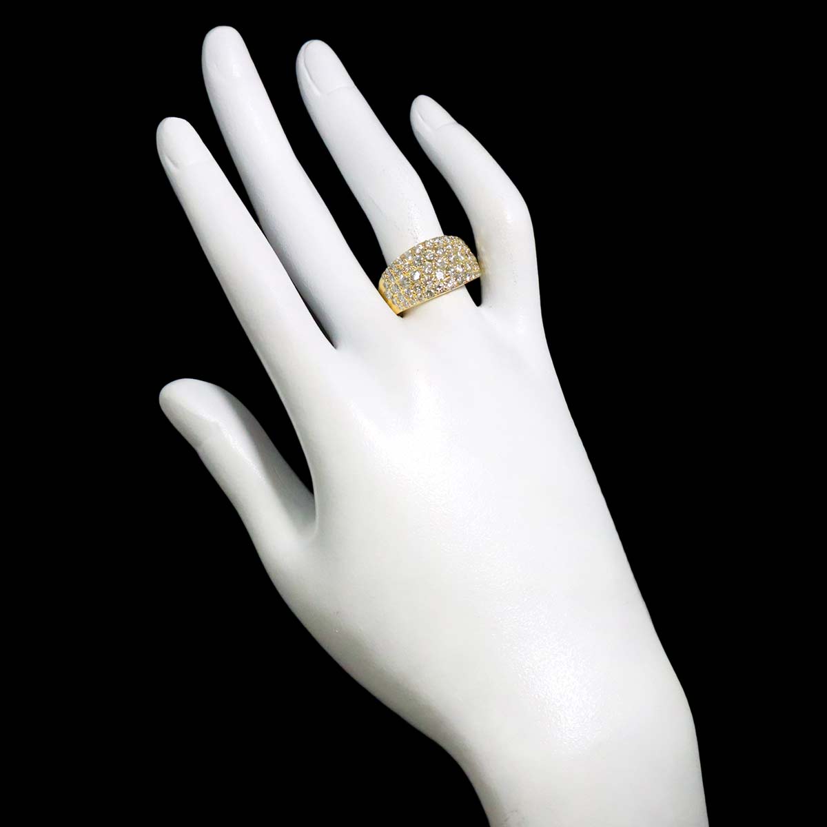 Diamond 2.10ct Ring 18K YG Yellow Gold 750 size6.75-7.25(US)