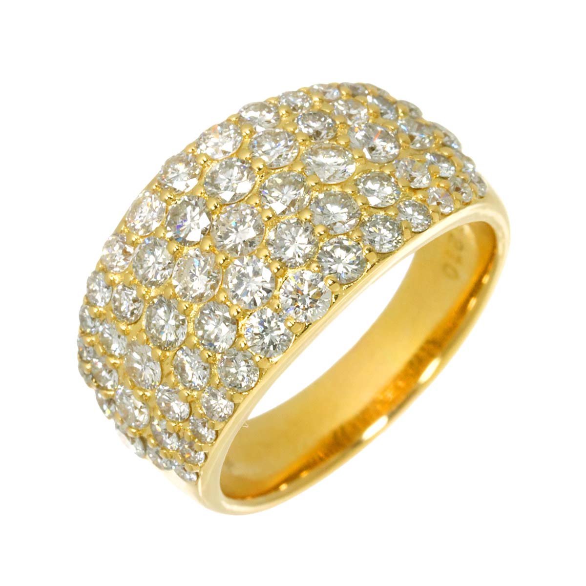 Diamond 2.10ct Ring 18K YG Yellow Gold 750 size6.75-7.25(US)