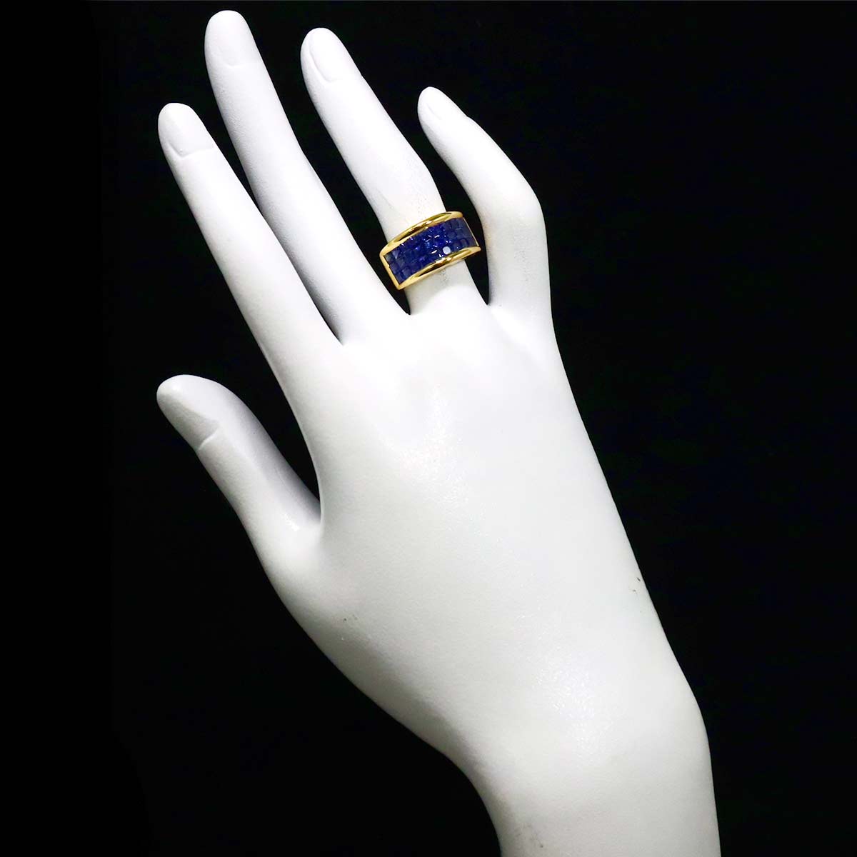 Sapphire 3.13ct Diamond Ring 18K Yellow Gold 750 size5.5-5.75(US)